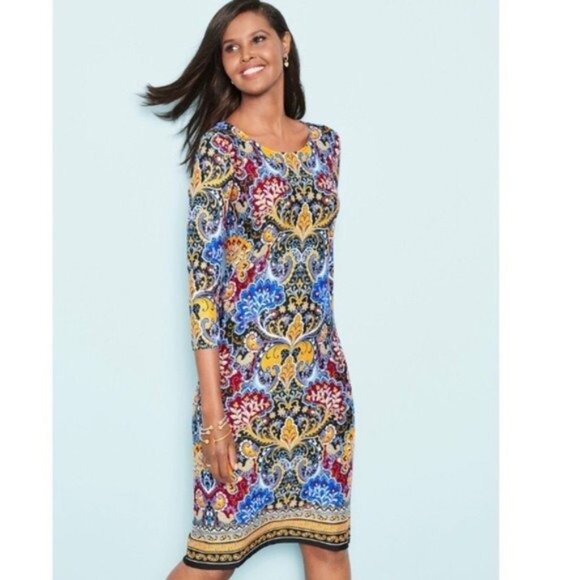 Talbots Shift Multicolor Paisley Dress - Picture 5 of 8